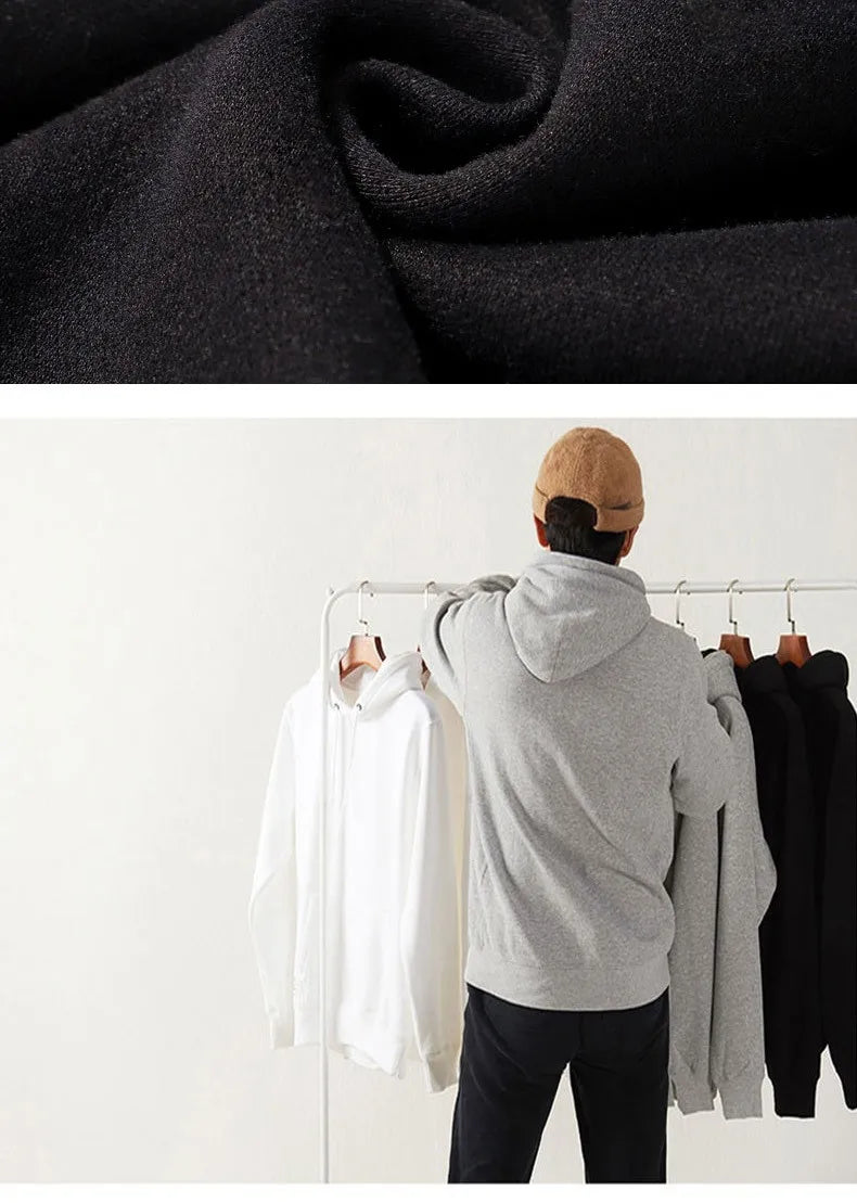 Solid Color Men Hoodies Fleece Warm Mens Sweatshirt Fashion Streetwear Casual Men's Loose Breathable Pullovers Brand Hoody