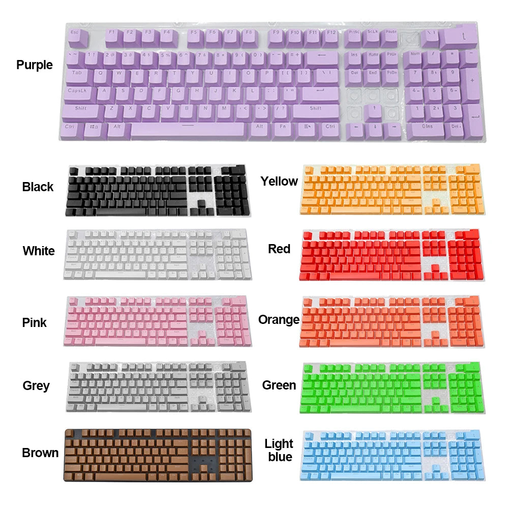 104pcs Universal Mechanical Keyboard Keycaps Ergonomic Blank Keycaps For Cherry MX Mechanical Keyboard Replacement Backlit Key