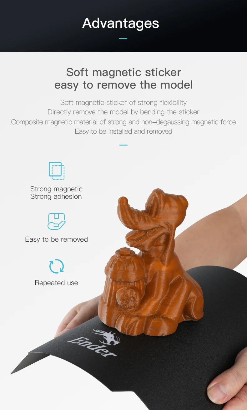 Creality Official Ender 3 Bed Ultra-Flexible Removable Magnetic Removable Build Surface Hotbed Cover Print Platform Kit