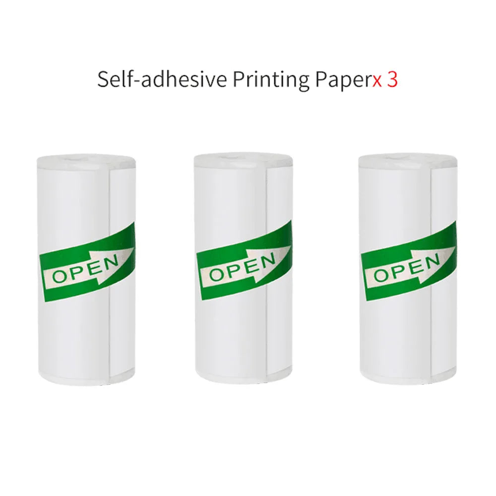Mini Portable Printer Thermal Paper HD 57*25mm Universal Self-adhesive Roll Paper Label Sticker For Phone Printing Picture Photo