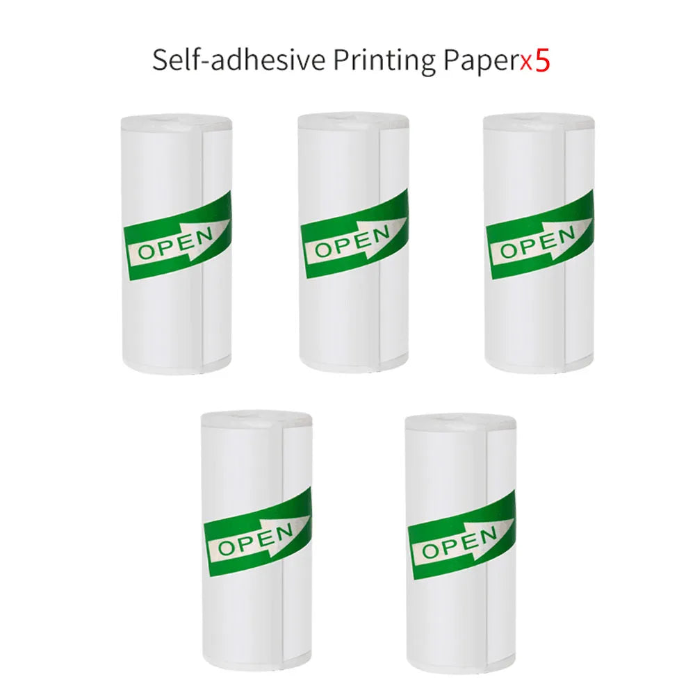 Mini Portable Printer Thermal Paper HD 57*25mm Universal Self-adhesive Roll Paper Label Sticker For Phone Printing Picture Photo