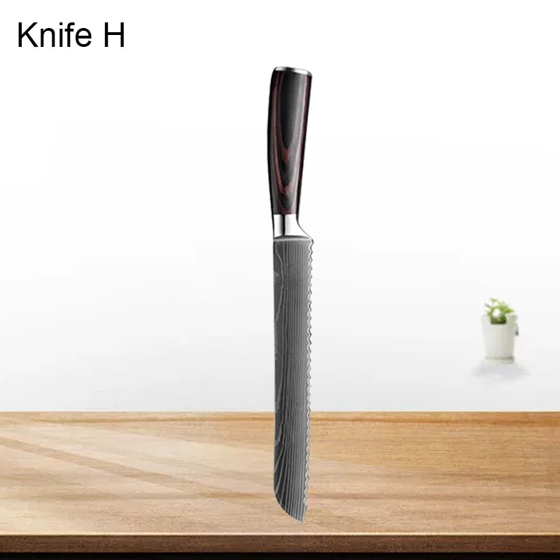 Professiona Japanese Chef Knife Kitchen Knives Santoku Slicing Utility Bread Meat Cleaver Butcher Stainless Steel Cooking Knife