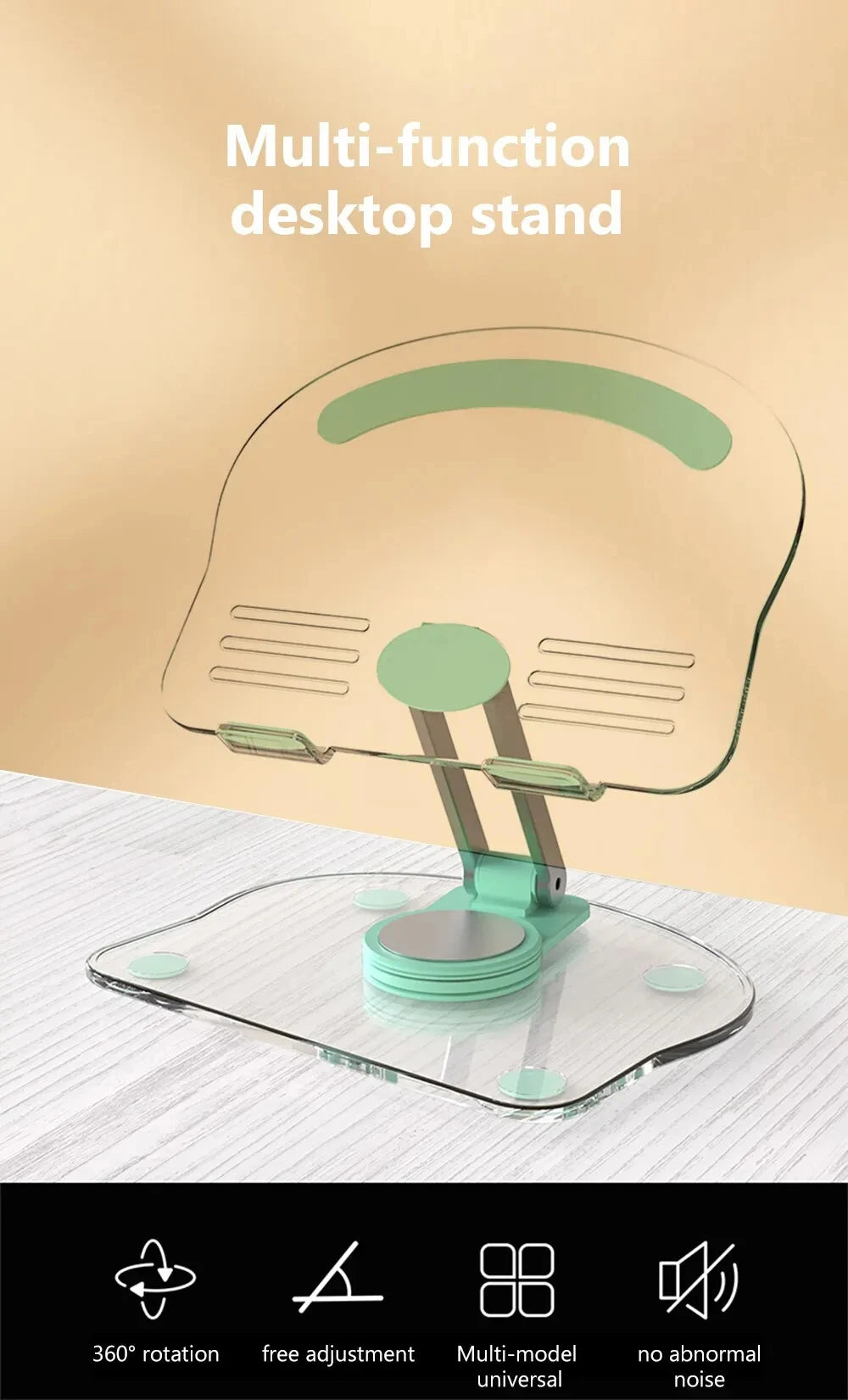 Transparent Rotating Stand Acrylic Plate Desktop Mobile Phone Tablet Universal Live Folding Adjustment Computer Support Stand