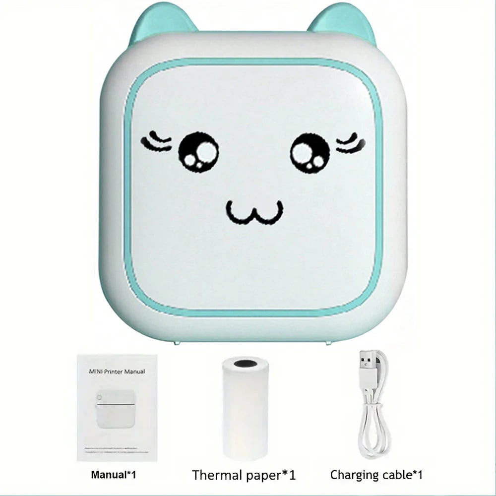 Portable Mini Printer, Wireless Photo Printer ,Ink-Free Thermal Printing For Notes Photos Memos For Android IOS