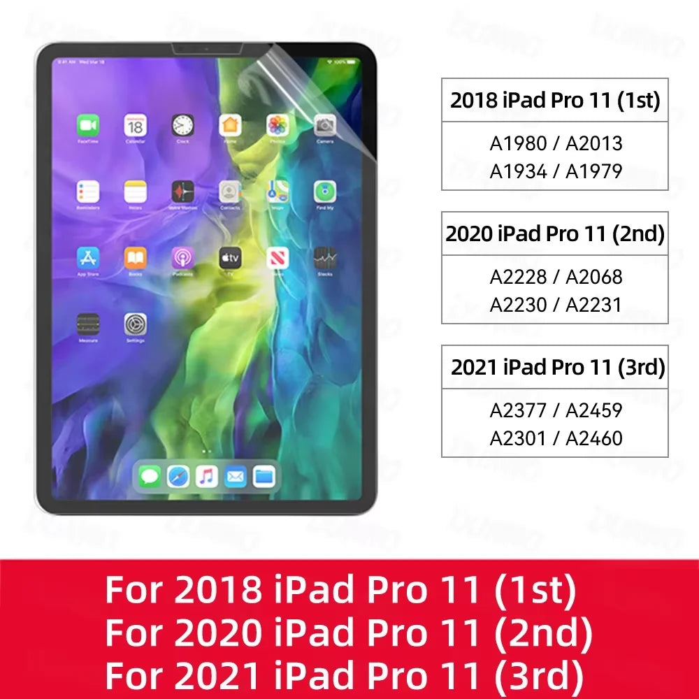 2pcs iPad Paper Feel Film for 2024 iPad Air 11/13 M2 Pro 11/13 M4 Screen Protector Matte PET Painting Write for iPad 10th Mini6