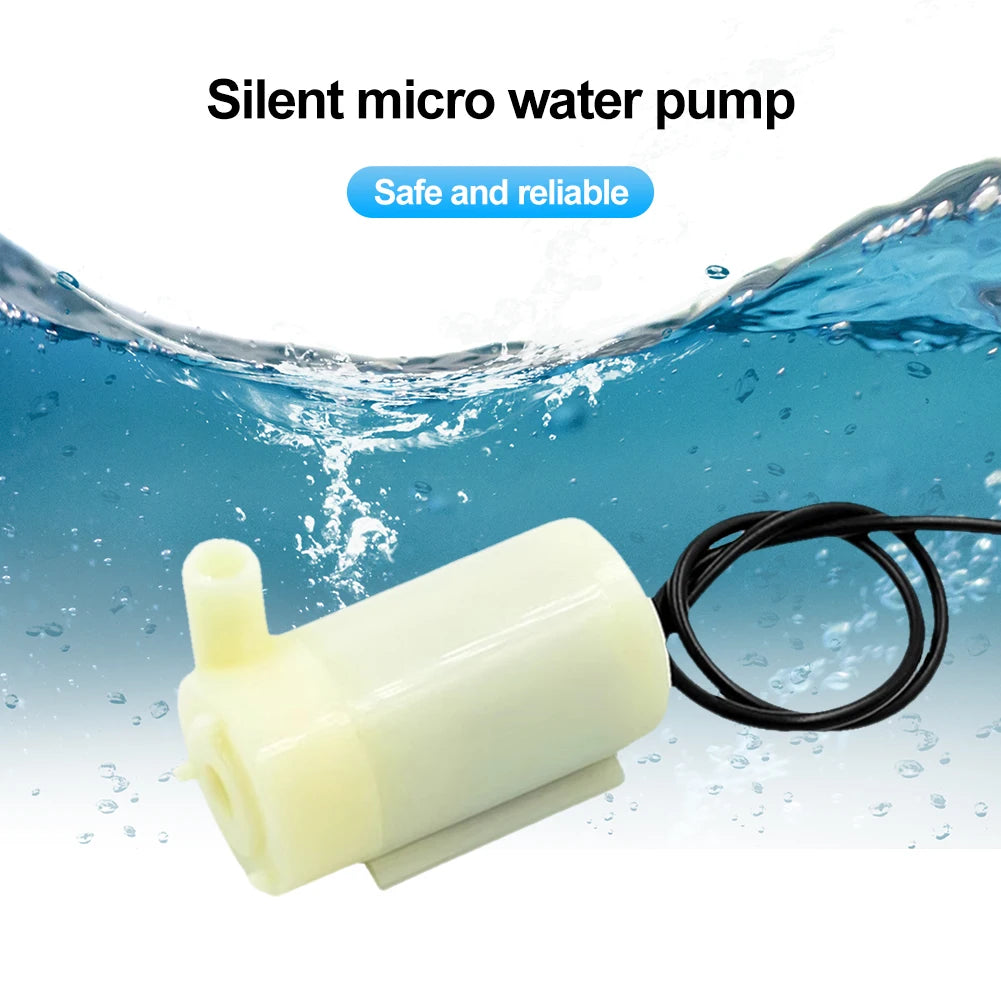 DC 3V 5V Micro Submersible Motor Pump Silent Portable Submersible Water Pump USB for Fish Tank Fountain Aquarium Garden