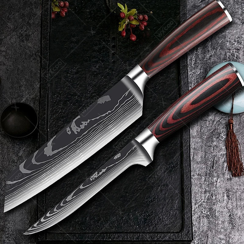 Professiona Japanese Chef Knife Kitchen Knives Santoku Slicing Utility Bread Meat Cleaver Butcher Stainless Steel Cooking Knife