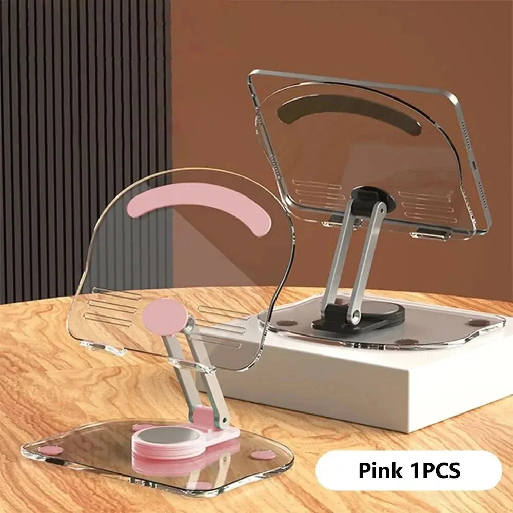 Transparent Rotating Stand Acrylic Plate Desktop Mobile Phone Tablet Universal Live Folding Adjustment Computer Support Stand