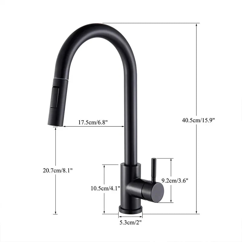 Grifo extraíble para fregadero de cocina, grifos mezcladores de agua fría y caliente con dos funciones, montado en cubierta