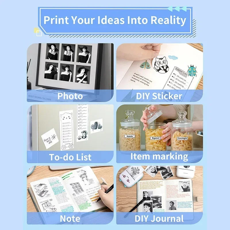 Thermal Paper MINI Printing Self-adhesive Label Sticker For Mini Printers Pose Machine Kid Camera Stickers 57mm Width Rolls
