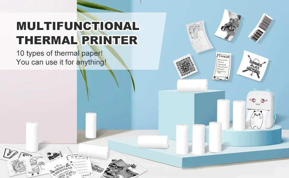 Mini Portable Printer Thermal Paper HD 57*25mm Universal Self-adhesive Roll Paper Label Sticker For Phone Printing Picture Photo