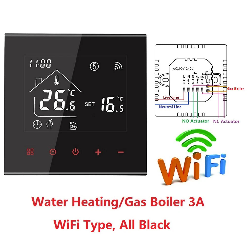 MINCO HEAT M4A Warm Floor Thermostat Tuya WiFi 3A 16A Electric/Gas Boiler/Water Heating Temperature Controller 1PC