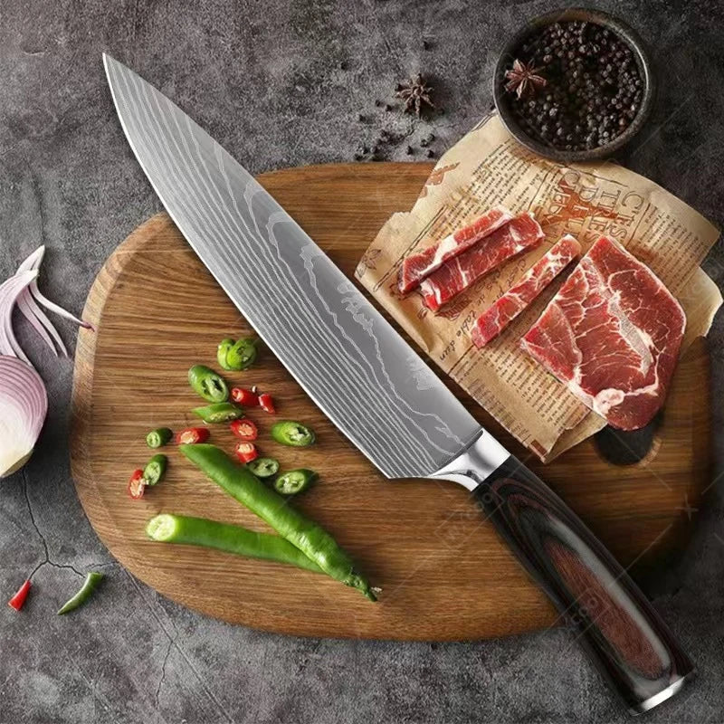Professiona Japanese Chef Knife Kitchen Knives Santoku Slicing Utility Bread Meat Cleaver Butcher Stainless Steel Cooking Knife