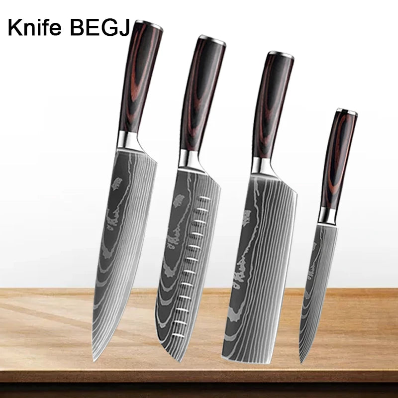 Professiona Japanese Chef Knife Kitchen Knives Santoku Slicing Utility Bread Meat Cleaver Butcher Stainless Steel Cooking Knife