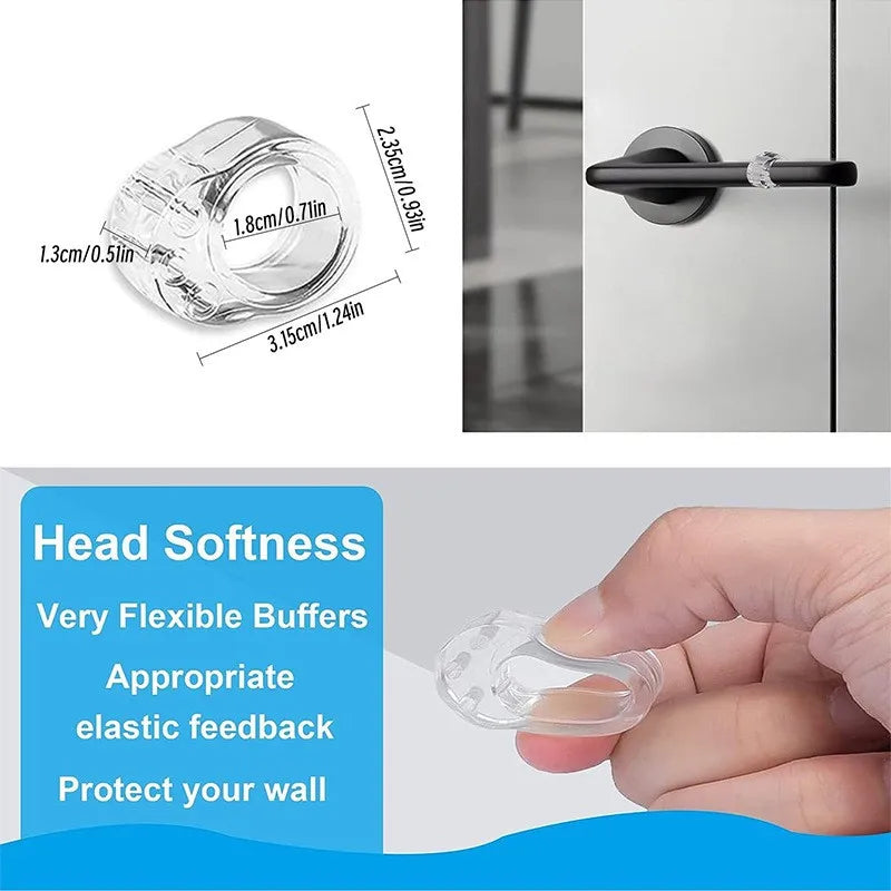 Handles Door Stopper Silicone Gel Door Stop Transparent Wall Protection Door Knob Bumper Furniture Protector Pad Handle Buffer