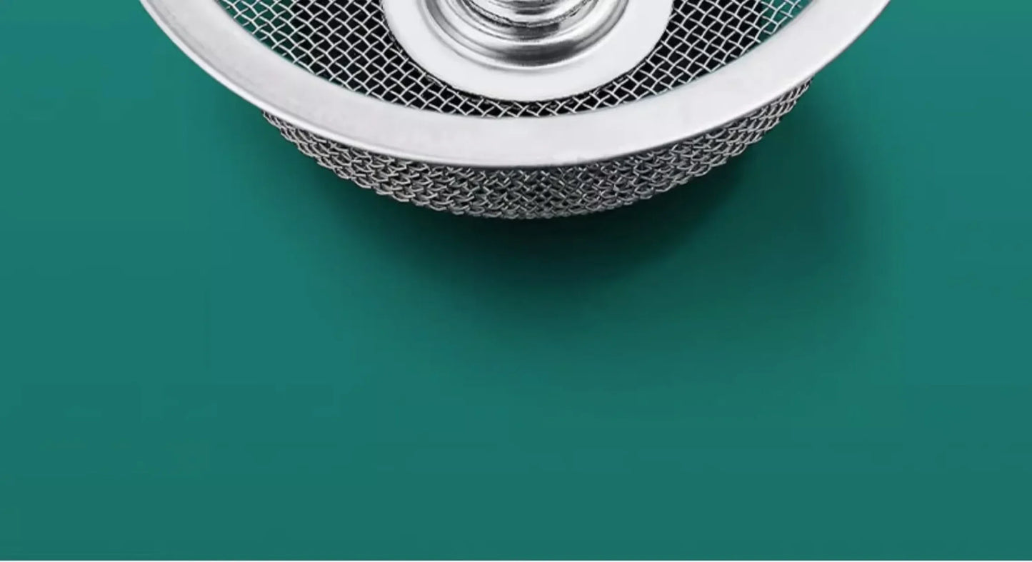 2Set Kitchen Sink Strainer With Handle & Stopper Replacement Drain Basket Stainless Steel Mesh Filter Waste Hole