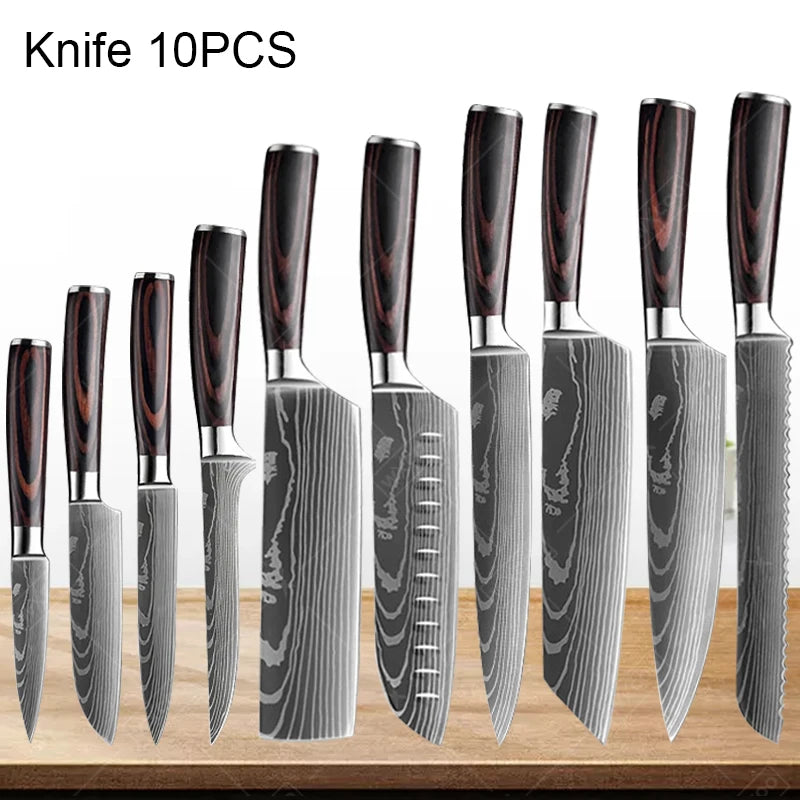 Professiona Japanese Chef Knife Kitchen Knives Santoku Slicing Utility Bread Meat Cleaver Butcher Stainless Steel Cooking Knife