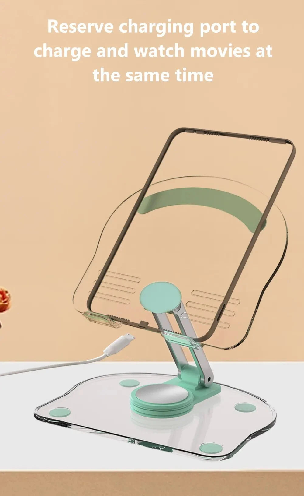 Transparent Rotating Stand Acrylic Plate Desktop Mobile Phone Tablet Universal Live Folding Adjustment Computer Support Stand