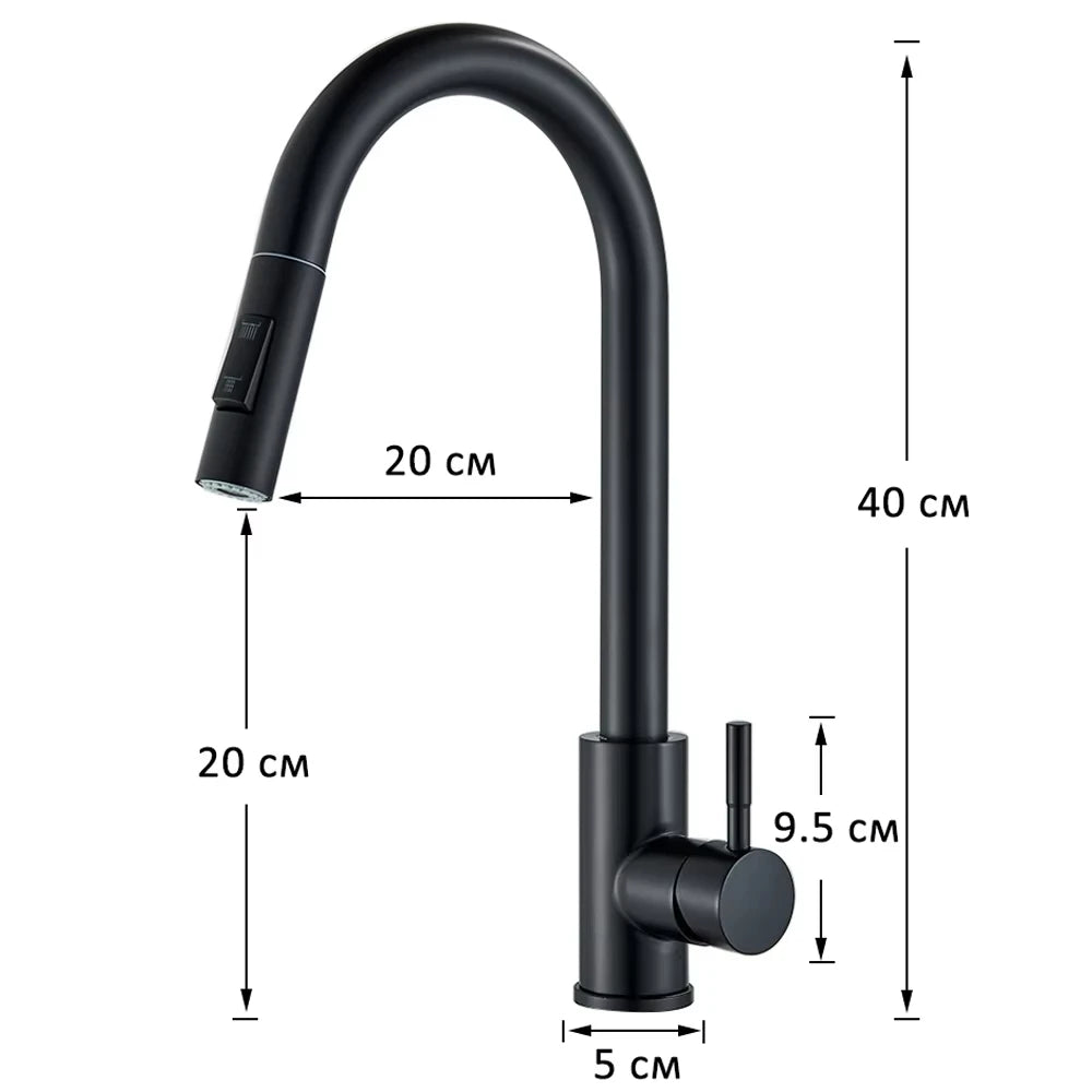 Grifo extraíble para fregadero de cocina, grifos mezcladores de agua fría y caliente con dos funciones, montado en cubierta