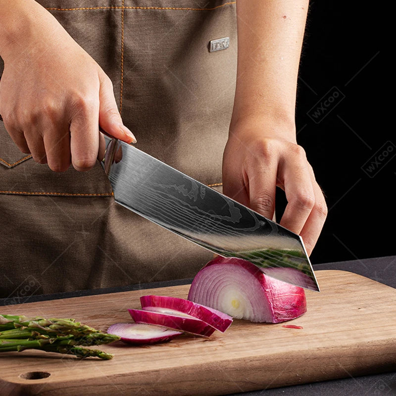 Professiona Japanese Chef Knife Kitchen Knives Santoku Slicing Utility Bread Meat Cleaver Butcher Stainless Steel Cooking Knife
