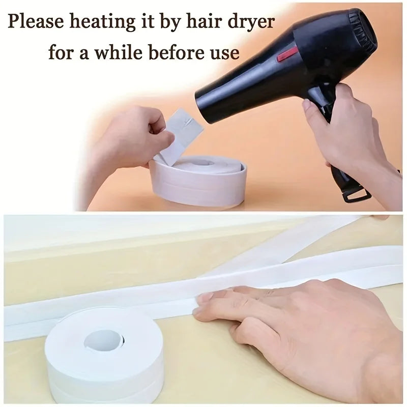 PVC Sealing Strip Tape Bathroom Bath Toilet Caulk Tape Self Adhesive Waterproof Mildew Proof Tapes For Kitchen Sink Wall Corner