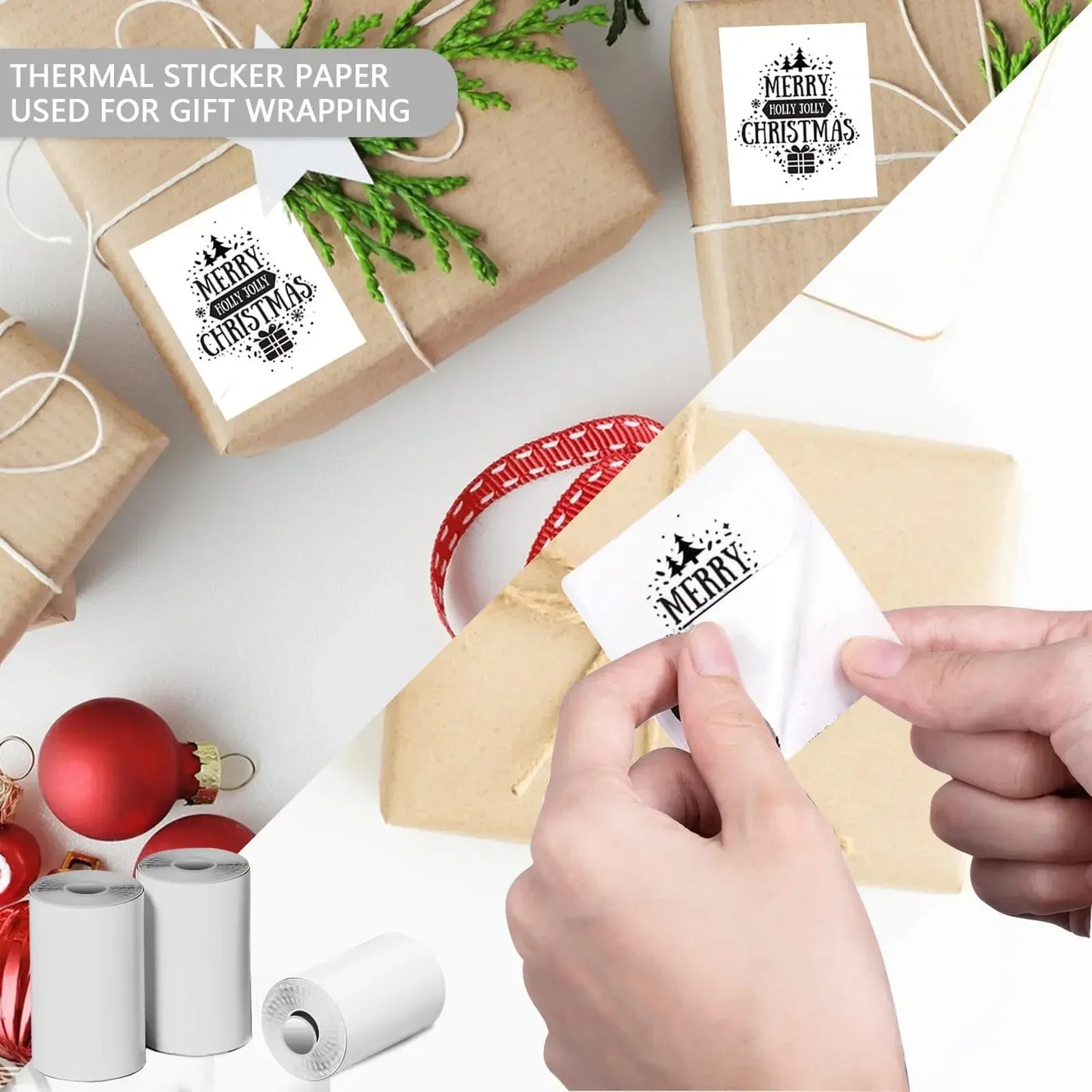 Mini Portable Printer Thermal Paper HD 57*25mm Universal Self-adhesive Roll Paper Label Sticker For Phone Printing Picture Photo