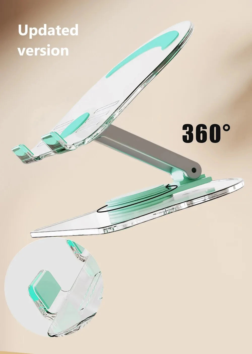 Transparent Rotating Stand Acrylic Plate Desktop Mobile Phone Tablet Universal Live Folding Adjustment Computer Support Stand