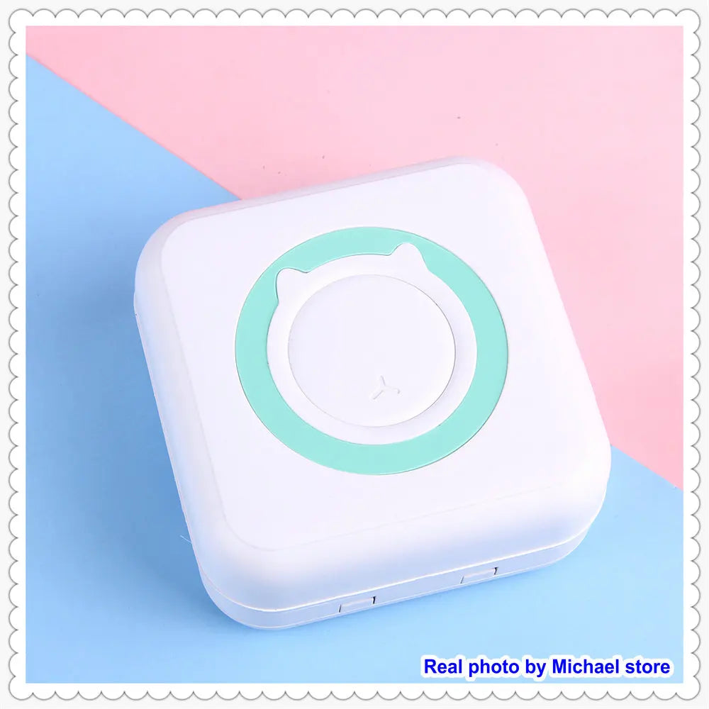KGG Mini Portable Thermal Printer Paper Photo Pocket Thermal Printer Printing Wireless BT Connect Printers 200dpi Photo Lable
