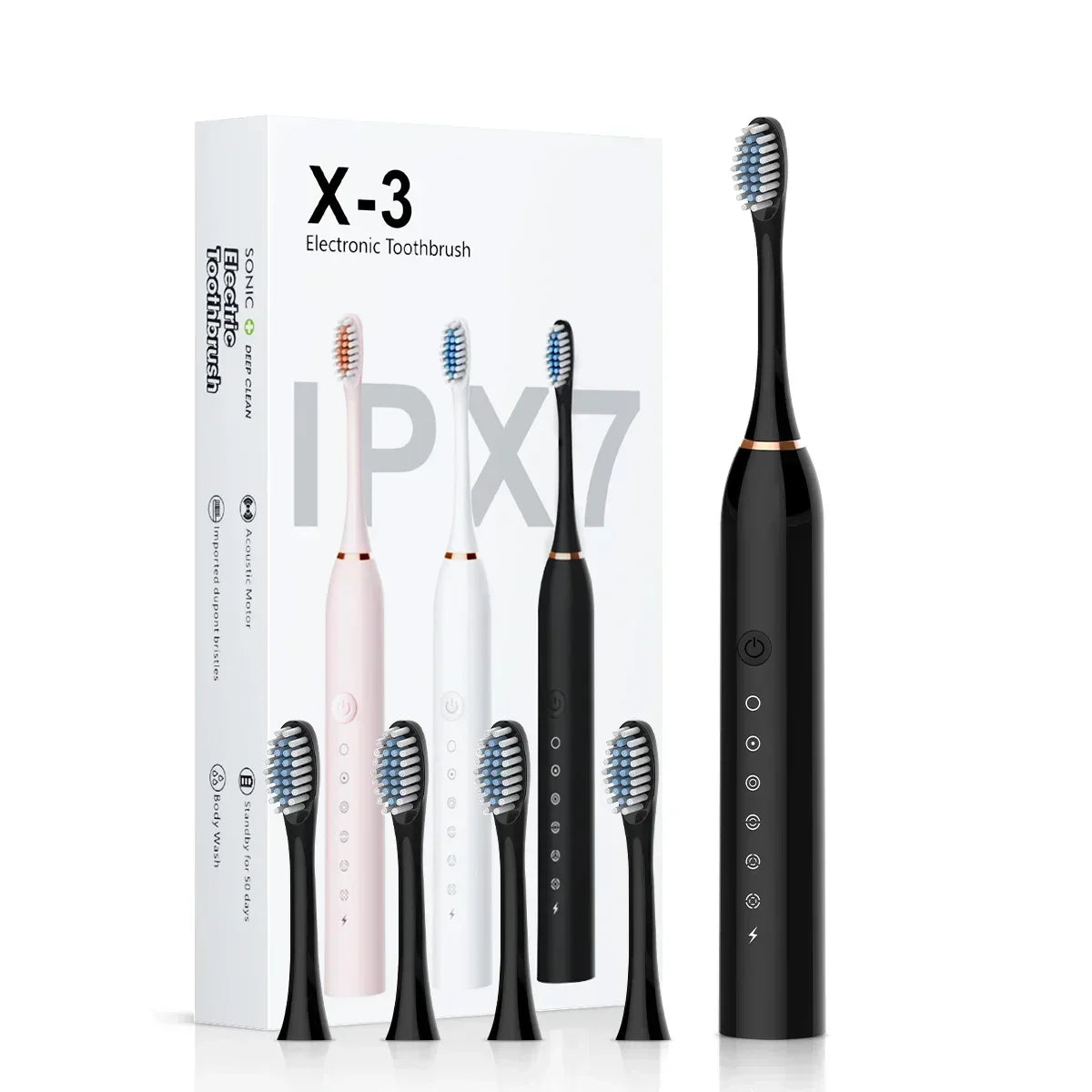 Electric Ultrasonic Toothbrush Six Speed Mode Home Soft Hair USB Charging Waterproof Adult Tooth Cleaner Automatic Couple Set