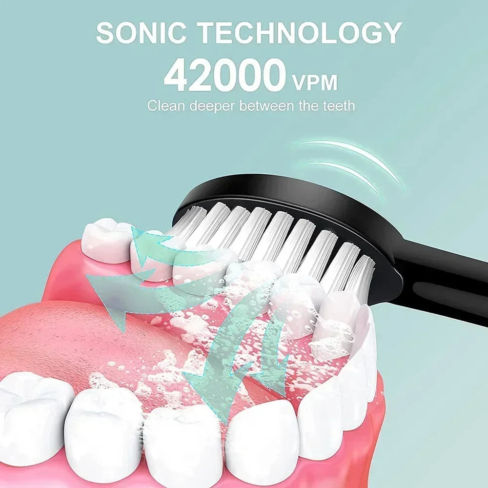 Electric Ultrasonic Toothbrush Six Speed Mode Home Soft Hair USB Charging Waterproof Adult Tooth Cleaner Automatic Couple Set