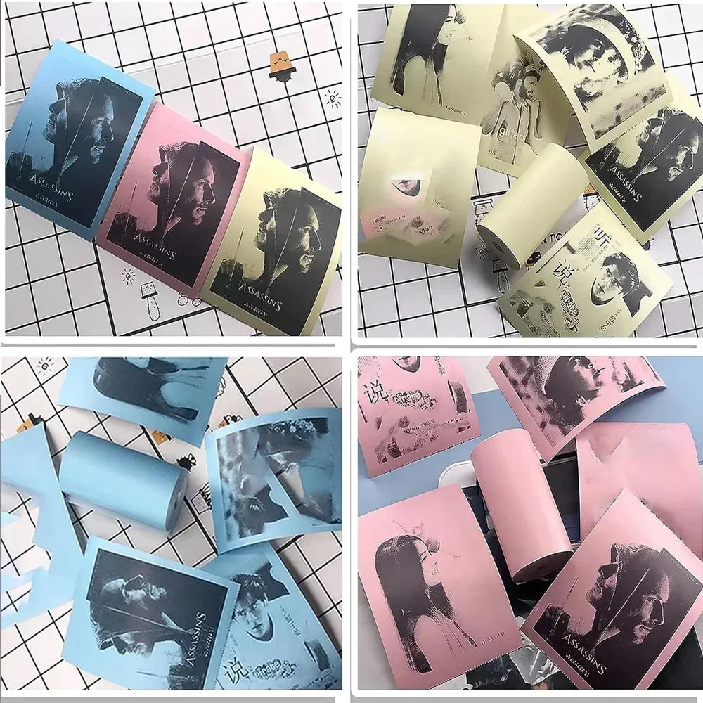 Thermal Paper MINI Printing Self-adhesive Label Sticker For Mini Printers Pose Machine Kid Camera Stickers 57mm Width Rolls