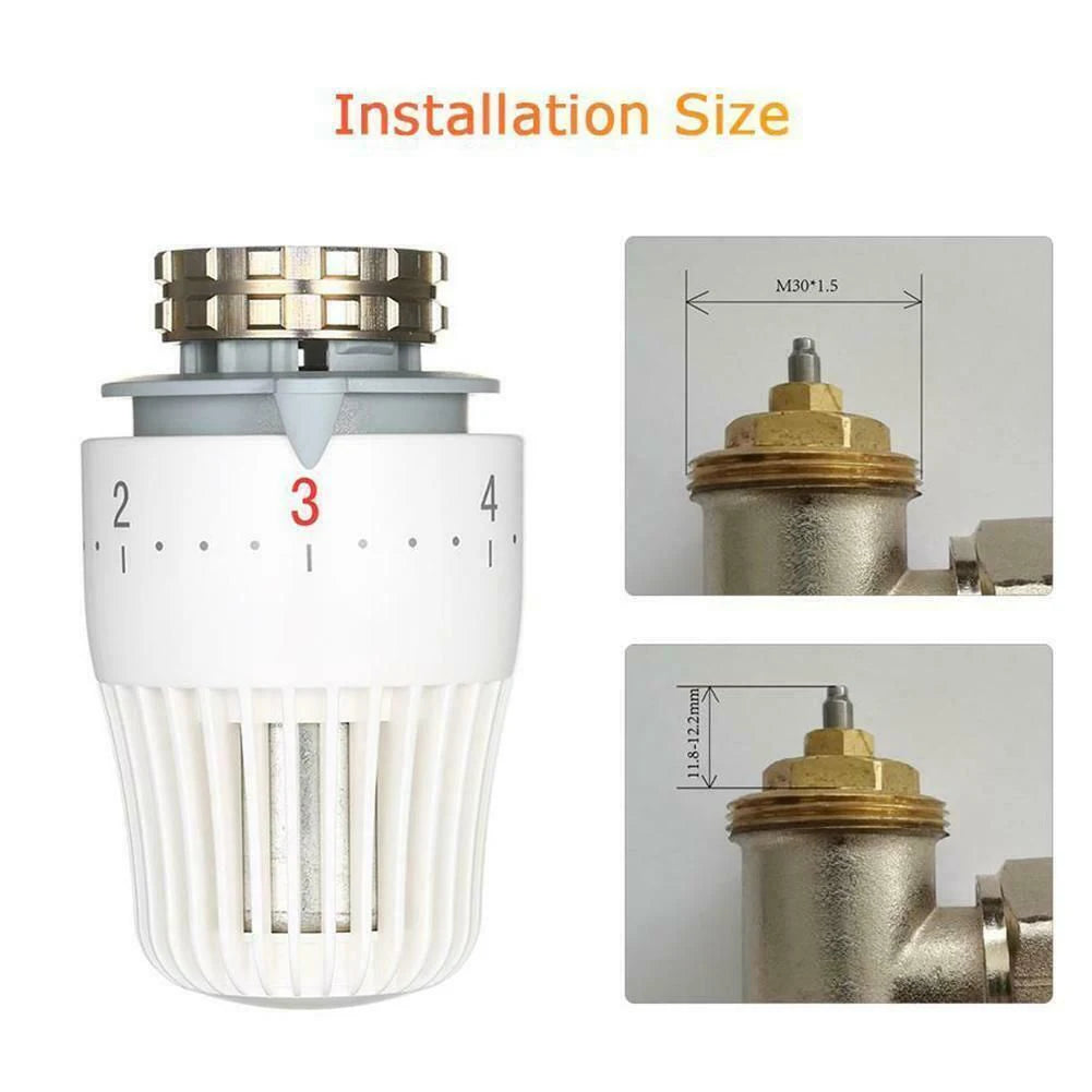 Thermostatic Temperature Control Valve Head M30x1.5 Thermostatic Radiator Valve Replacement Sensor Head 6-28 °c Heating Radiator
