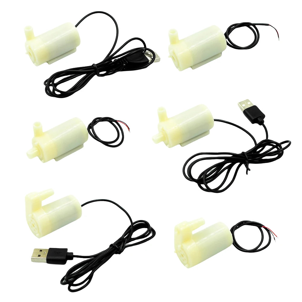 DC 3V 5V Micro Submersible Motor Pump Silent Portable Submersible Water Pump USB for Fish Tank Fountain Aquarium Garden