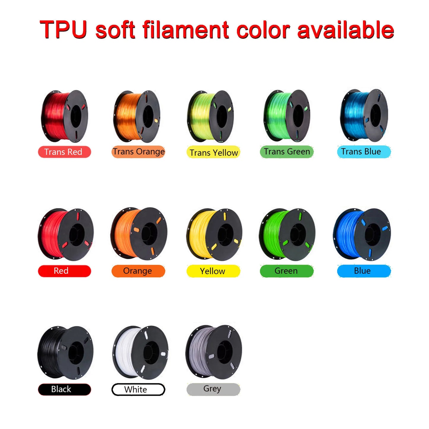 TPU 3D Printer Flexible Filament 250g 1.75mm Length 80M