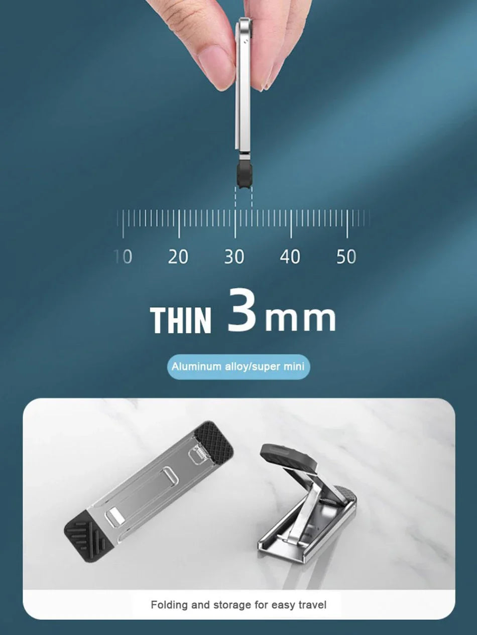 Laptop Stand Aluminum Alloy Mini Folding Holder 3 Height Adjustment Notebooks Bracket Accessories For Macbook Smart Phone