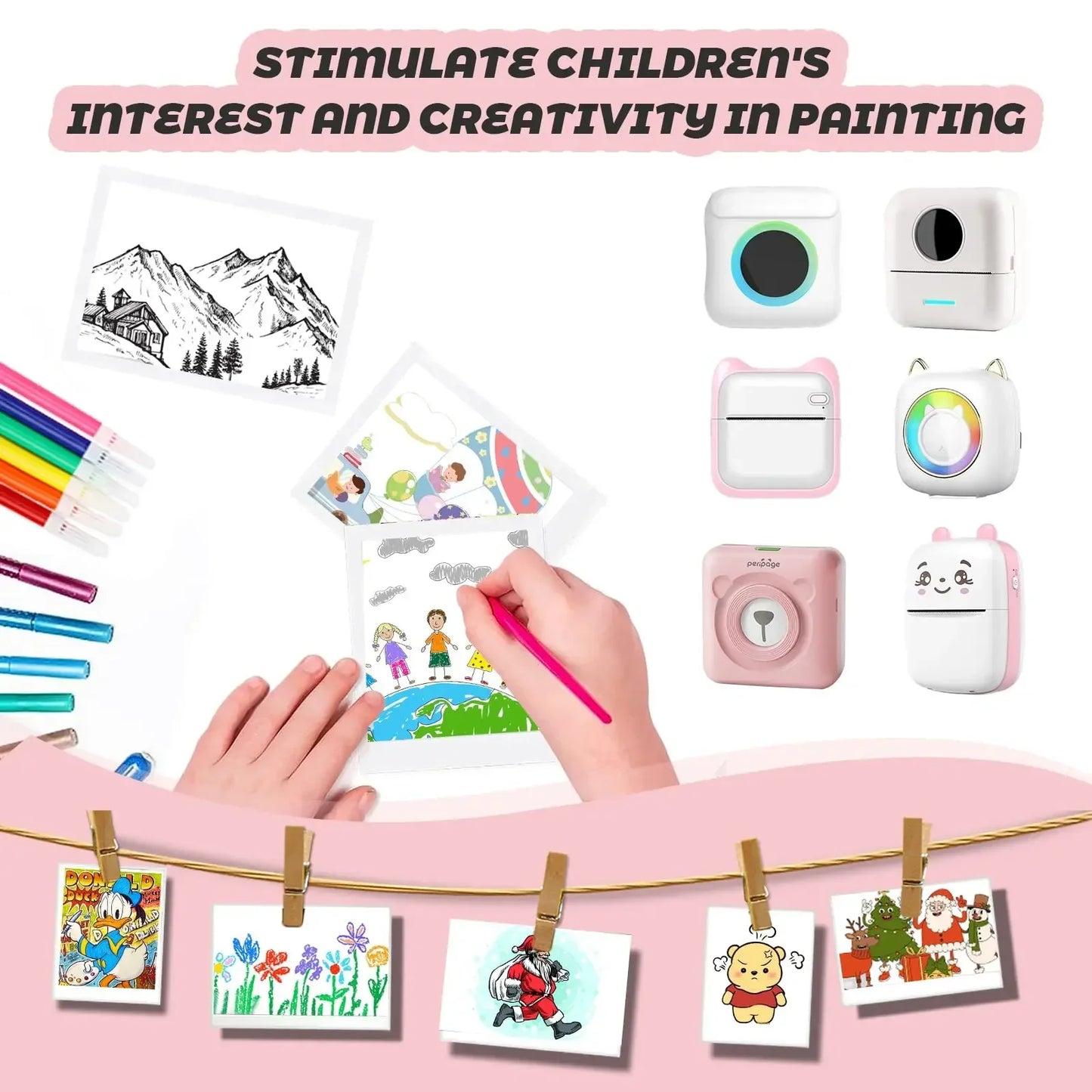 Mini Portable Printer Thermal Paper HD 57*25mm Universal Self-adhesive Roll Paper Label Sticker For Phone Printing Picture Photo