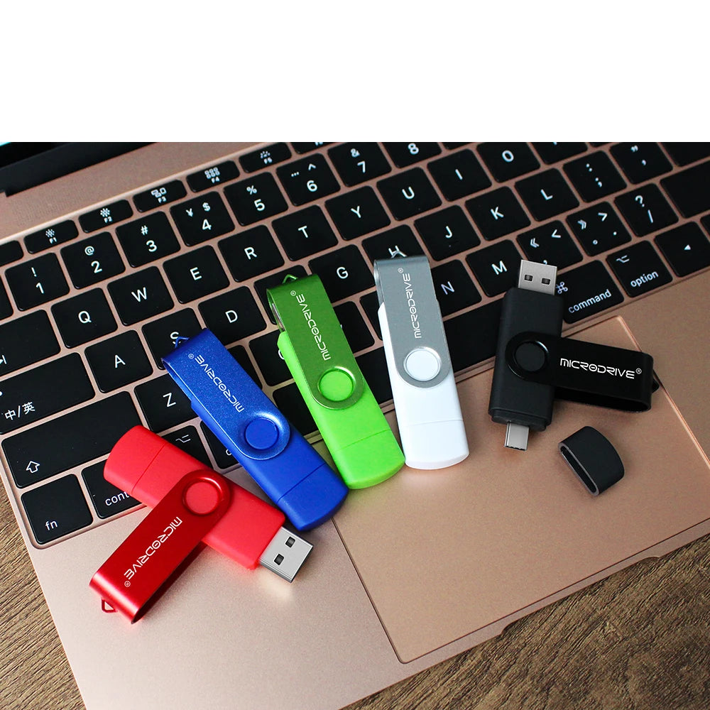 Metal USB Flash Drive 128GB 64GB 32GB High Speed 16GB 8GB Pen Drive Smart Phone OTG 2 IN 1 Memoria Usb Stick Type C Usb 2.0
