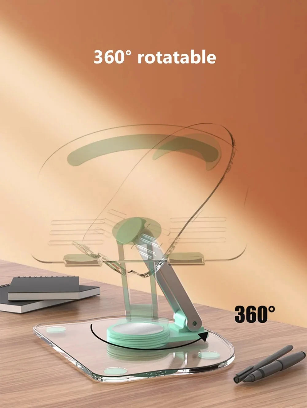 Transparent Rotating Stand Acrylic Plate Desktop Mobile Phone Tablet Universal Live Folding Adjustment Computer Support Stand