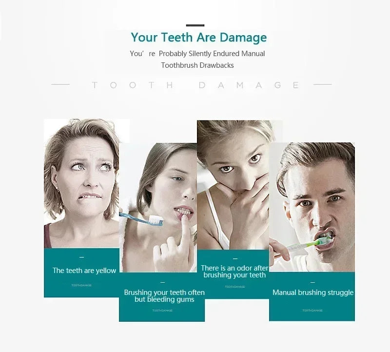 Electric Ultrasonic Toothbrush Six Speed Mode Home Soft Hair USB Charging Waterproof Adult Tooth Cleaner Automatic Couple Set