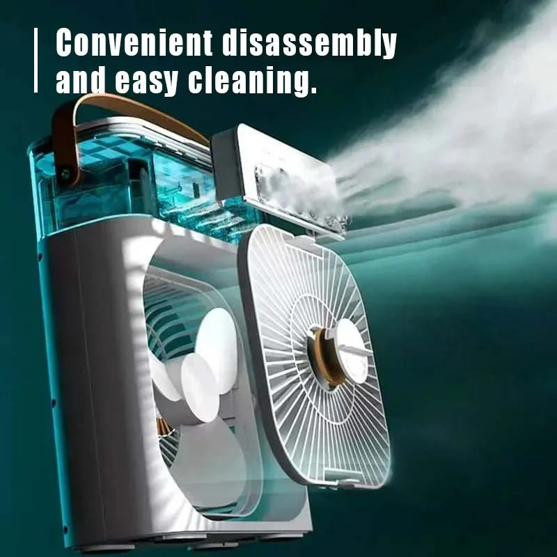 XIAOMI Portable Fan 3 in 1 Humidifier Air Adjustment LED Light Household USB Chargeable Air Conditioner Office Moisturizing Fans