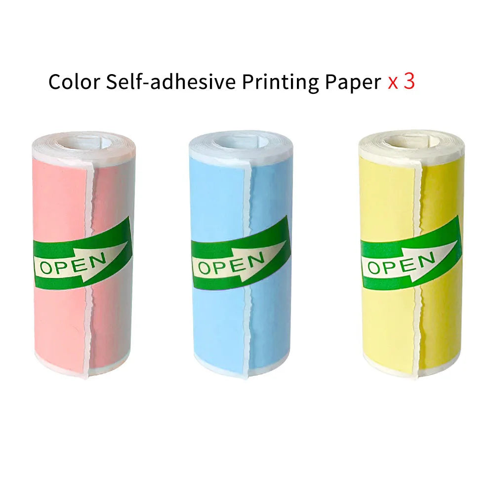 Mini Portable Printer Thermal Paper HD 57*25mm Universal Self-adhesive Roll Paper Label Sticker For Phone Printing Picture Photo