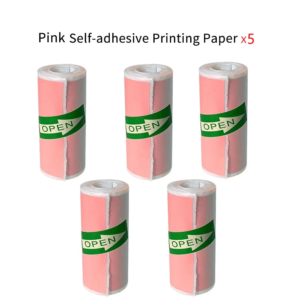 Mini Portable Printer Thermal Paper HD 57*25mm Universal Self-adhesive Roll Paper Label Sticker For Phone Printing Picture Photo
