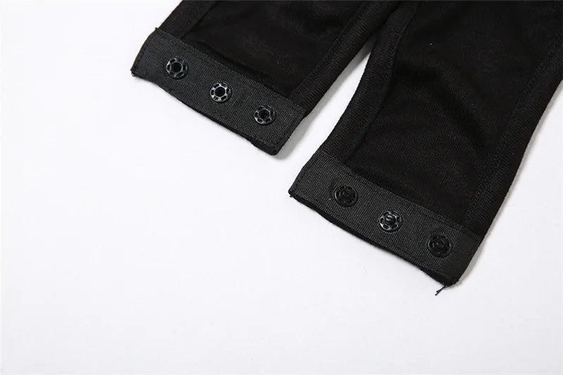 Goth Dark Hollow Out High Cut Sexy Y2k Bodysuits Cyber Gothic Solid Bodycon Women Tops Techwear Sleeveless Chic Skinny Bodysuit