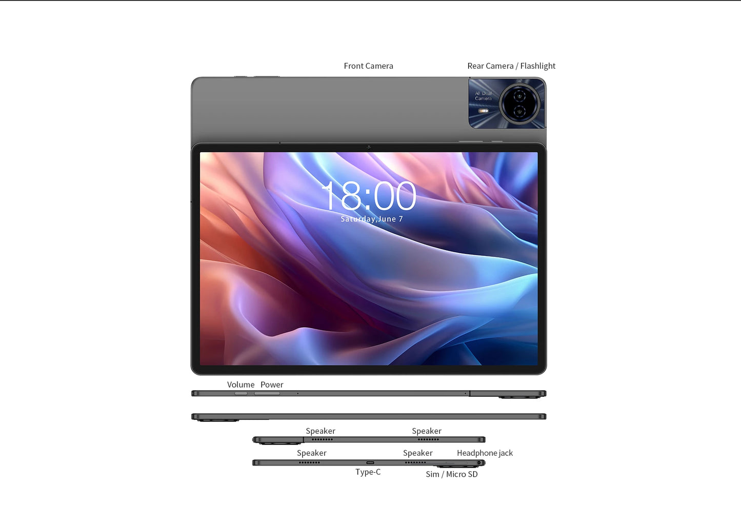Teclast T65 Max 13" FHD Display Android 14 Tablet MediaTek G99 8GB+12GB Expansion RAM 256GB ROM 10000mAh Battery 18W Widevine L1