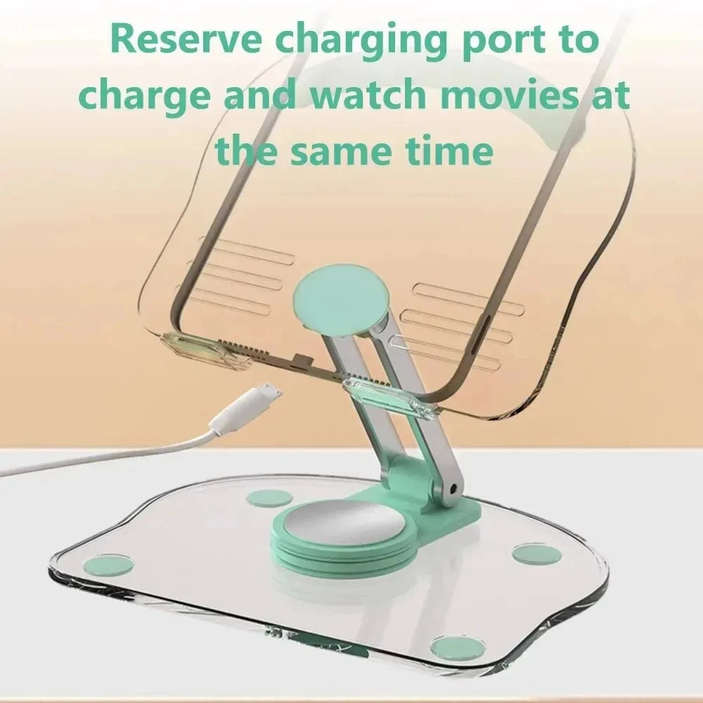 Transparent Rotating Stand Acrylic Plate Desktop Mobile Phone Tablet Universal Live Folding Adjustment Computer Support Stand