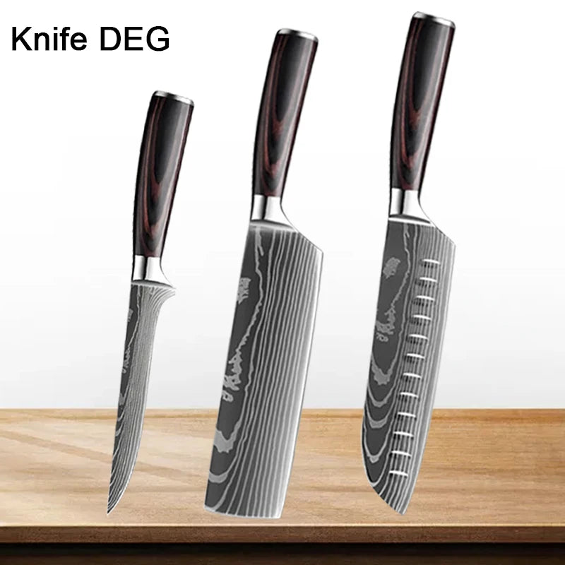 Professiona Japanese Chef Knife Kitchen Knives Santoku Slicing Utility Bread Meat Cleaver Butcher Stainless Steel Cooking Knife