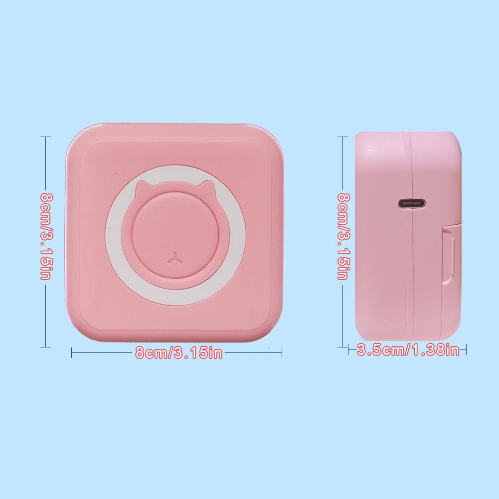 KGG Mini Portable Thermal Printer Paper Photo Pocket Thermal Printer Printing Wireless BT Connect Printers 200dpi Photo Lable