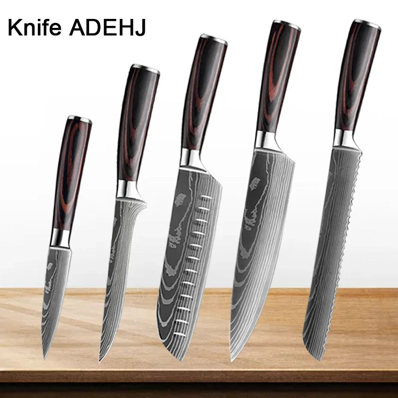 Professiona Japanese Chef Knife Kitchen Knives Santoku Slicing Utility Bread Meat Cleaver Butcher Stainless Steel Cooking Knife