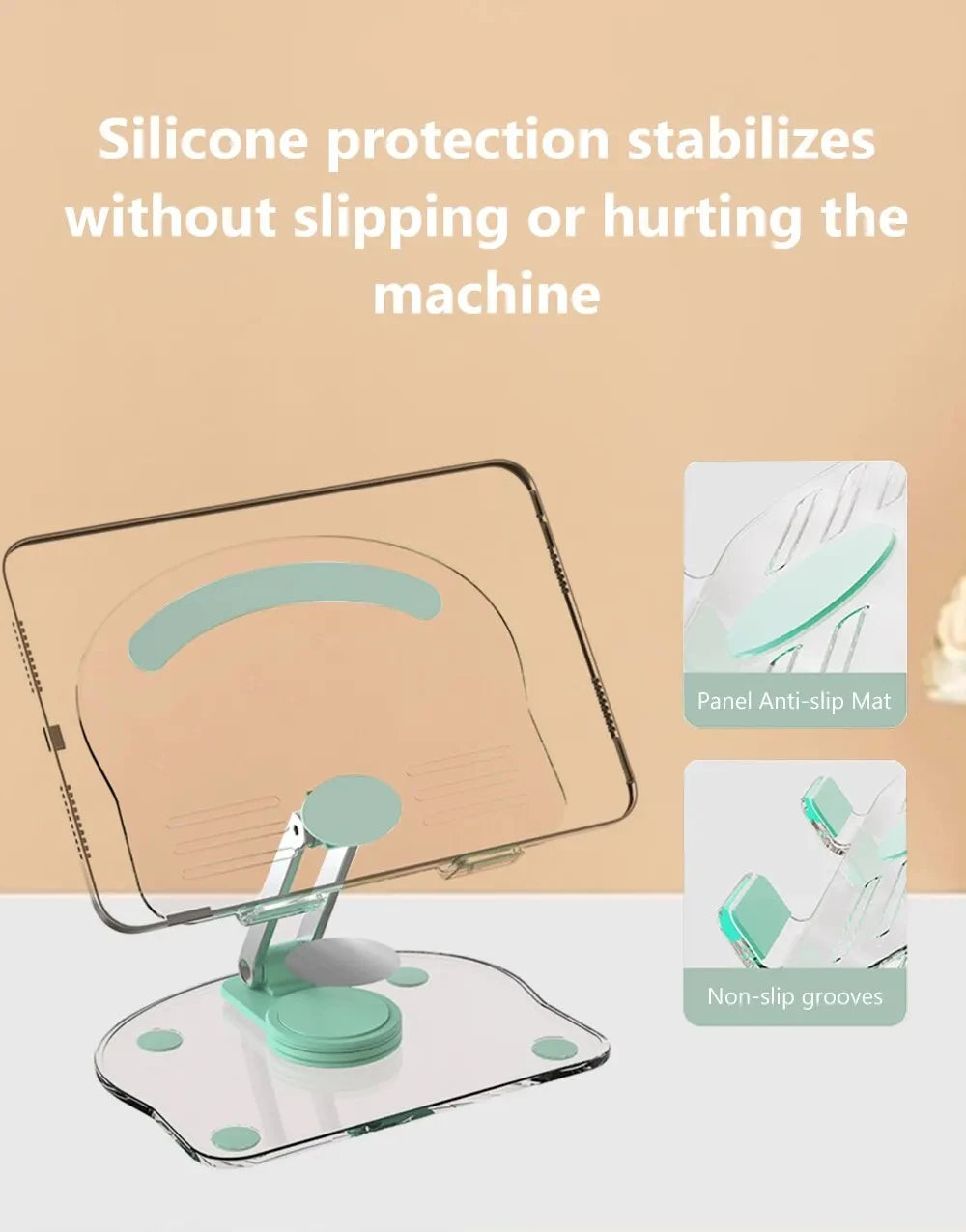 Transparent Rotating Stand Acrylic Plate Desktop Mobile Phone Tablet Universal Live Folding Adjustment Computer Support Stand