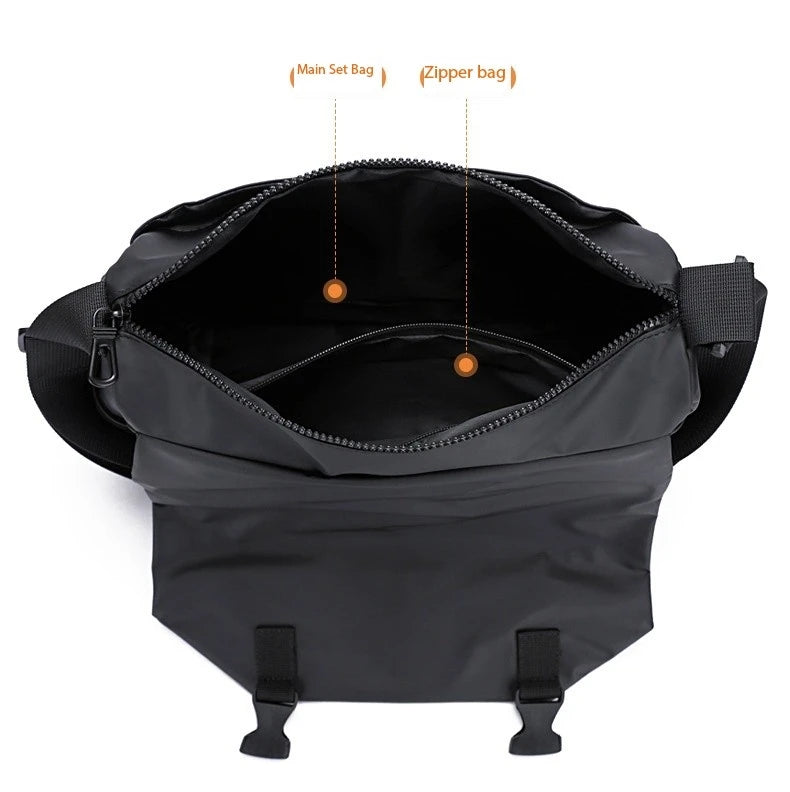 Men Motorcycle Cycling Messenger Bags Waterproof Big Crossbody Shoulder Bag Personalized Hip Hop Street Travel Cross Bag Male